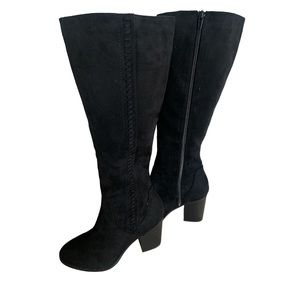 Soda brand black high below the knee boots